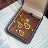 Colgante tradicional vietnamita de oro de arena con forma de calabaza calada con diamantes de burbujas, collar y pendientes de borlas, cadena ajustable exquisita, regalo para mujeres