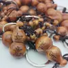 Pingente de Cabaceira com os Doze Signos do Zodíaco Chaveiro de Carro Madeira de Pêssego Imitada Chaveiro de Paz e Riqueza Acessório para Chave de Carro