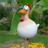 Adornos de Pollo de Ojos Grandes y Piernas Largas de Resina Transfronterizos con Vibras de Primavera para Decoración de Jardín y Patio al por Mayor