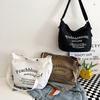2024 Nova Tendência Simples Moda Bolsa Tote Grande Capacidade Bolsa Transversal Letras Bolsa de Lona Mulheres