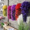 Simulação Transfronteiriça Violeta Pendente de Parede Flor Trepadeira Decoração de Interior Flor de Parede Flor Artificial Flor Pendurada Flor de Parede para Sala de Estar Flor de Plástico