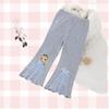 2026 Novo Estilo Calça Flare Infantil Desenho Animado Fofa Princesa Calça de Tela Casual Versátil Estilosa Calça Longa para Bebês