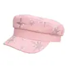 Novo Chapéu Flat Top com Borboleta de Strass para Mulheres, Chapéu de Sol da Moda e Versátil para Primavera e Verão, Chapéu Newsboy para Lazer ao Ar Livre com Proteção Solar