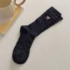 Otoño 2025 Clase a Algodón Calcetines Nuevos Estilo Coreano Lazo de Ballet Calcetines de Media Caña para Mujer Calcetines de Malla Fina con Rizo Hueco