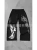Comercio Exterior Transfronterizo Estilo Nuevo Primavera y Otoño Patrón Callejero Personalizado Estampado Pantalones Casuales Rectos Retro Americano para Hombres y Mujeres