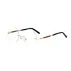 Armazones de Gafas Redondos Sin Marco de Sándalo Retro Ultraligeros para Hombre, Se Pueden Personalizar con Lentes Graduados, Armazones Redondos Sin Marco Pequeños para Hombre