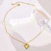 Colar Geométrico Colar Coração de Amor Colar Coração Dourado Acessórios Femininos Moda Joias de Água Quanxi PNB-158