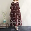 Vestido de seda de algodão para mulheres, novo estilo de verão para mães, vestido de moda estilo chinês, saia longa étnica minimalista solta