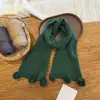 Cachecol longo infantil liso, minimalista, com seis bolas, cachecol de tricô estiloso e versátil para outono e inverno, aquecedor de pescoço de outer wear, moderno