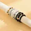 Anel de Arroz de Vidro Colorido Misto Transfronteiriço Europeu e Americano Anel Elástico Personalizado Moda Anel de Arroz Conjunto de 8 Peças