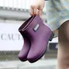 Botas de Lluvia Cortas de Verano Moda para Mujer Botas de Lluvia Impermeables Ropa Exterior para las Cuatro Estaciones Zapatos de Agua Antideslizantes Resistentes al Desgaste Zapatos de Goma Botas de Agua Mujer