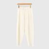 Pantalones Casuales 100% Lana para Mujer Primavera y Otoño 2024 Nuevos Cintura Elástica Cadera Amplia que Cubre Silueta Estéreo Pantalones Tipo Zanahoria