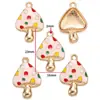 Aleación Gota de Aceite Dibujo Animado Hongo Pequeño Colgante DIY Pulsera Llavero Collar Colgante Decorativo W446
