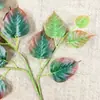 Hojas artificiales de Bodhi y Arce Chino, follaje y ramas falsas laminadas, plantas verdes pastorales, decoración de proyecto de otoño, hojas verdes para paisajismo