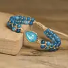 Pulseira de Pedra com Trama Dupla Ajustável, Venda Quente Transfronteiriça, Opala Gota d'Água, Pulseira Feminina Exquisita