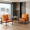 Silla Sofá Individual de Lujo Ligero al por Mayor Estilo Nórdico para Sala de Estar Dormitorio en Casa Sofá Perezoso de Hierro Silla de Oficina para Negociación