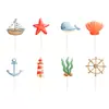 Decorações Novas para Festa de Aniversário com Tema Náutico Subaquático: Bandeiras, Serpentinas, Baleia, Algas Marinhas, Toppers de Bolo de Concha