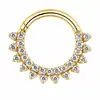 Anillo de Nariz de Aleación de Titanio F136 con Circonita Marquesa, Anillo Cerrado Brillante para Hélice de Oreja, Joyería para Piercing Corporal de Titanio G23, Adorno para Nariz