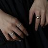 Anel de Zircônia Gota d'Água para Mulheres, Moda Vintage, Anel Aberto Geométrico Irregular, Anel Tendência de Nicho para Dedo Indicador