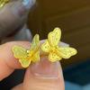 Brincos de borboleta escovados clássicos femininos simples nicho requintado pequeno livro vermelho explosões blogueiro recomenda enviar brincos namorada maré