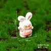 Enfeite 3D de Resina de Animal Fofo Figuras de Coelho e Cachorro Kawaii Acessórios de Mesa DIY Decorações de Micro Paisagem