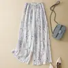 Pantalones Casuales Estampados de Pierna Ancha Nuevos 2026 para Mujer, Pantalones de Estilo Vacacional de Cintura Alta para Primavera y Verano