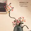 Galho Único de Flor de Ameixa Artificial, Flor de Cera, Flor Artificial, Flor de Seda, Estilo Zen Chinês, Arranjo de Flores de Chão para Sala de Estar, Decoração de Casamento