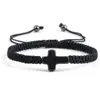 Pulsera Tejida Cruzada de Piedra Natural Versátil Estilo Europeo y Americano, Ajustable, Moderna, Diseño Simple, Estilo Masculino