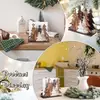 Porta servilletas de mesa con forma de árbol de Navidad Porta servilletas clásico de árbol de Navidad Máquina de pañuelos moderna de madera para almacenamiento