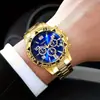 Comercio Electrónico Transfronterizo Más Vendido Reloj para Hombre con Correa de Acero Fábrica Venta al por Mayor Falso Tres Ojos Negocios Reloj de Cuarzo Reloj de Pulsera para Hombre
