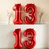Balões digitais de folha estilo americano de 16 polegadas para celebrações de aniversário transfronteiriças, balões decorativos para decorações de primeiro aniversário de crianças