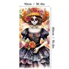 2026 Novo Modelo Esqueleto Morto-Vivo Estilo Mexicano Halloween Decoração Externa Capa de Porta Transfronteiriça Atmosfera de Terror Criativa