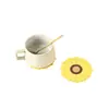 Mantel Redondo Aislante del Calor, Salvamanteles Antiescaldaduras, Posavasos de Dibujos Animados de Girasol Resistente a Altas Temperaturas para Cocina, Vajilla de PVC Absorbente de Agua y Aislante del Calor