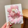 Goma para el pelo de encaje con flor y lazo para niñas, Cuerda para el pelo dulce que no daña el pelo, Goma para moño, Goma elástica para niña