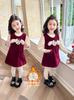 Traje de vestido chaleco Styline para niñas Otoño e Invierno 2024 Nuevo para Niños Bebé Engrosado Falda de Princesa Navideña
