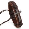 Joyería de moda europea y americana pulsera de piel de vaca tejida a mano personalizada ajuste simple extraíble pulsera de cuero retro