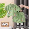 Terno POLO infantil de manga curta algodão novo desenho animado carro infantil terno meninos cor sólida top calças atacado