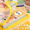 Bolsa de Arquivo Transparente A4 Dopamina Grande Capacidade Zíper para Livros Escolares Portátil para Estudante Espessa Impermeável Bolsa de Armazenamento