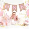 Una Bandera de Golondrina de Arpillera Decoración para la Primera Fiesta de Cumpleaños del Bebé Bandera de Tirar Arrangement para Baby Shower Banner