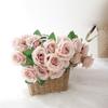 Ramo de flores artificiales de verano de 9 cabezas, rosas altas, flores artificiales para mesa de comedor, escritorio, flores de seda, flores falsas para boda, flores decorativas para ventana