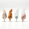 Adornos de Plumas de Cristal Natural, Tallados de Hojas, Manualidades, Decoraciones para el Hogar y la Oficina, Soportes Tridimensionales de Cristal, Venta al por Mayor