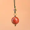 Pingente tradicional de cabaça lacada estilo chinês com borlas, chaveiro, item decorativo, terço, acessório para corrente de celular