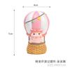 Adornos de resina con forma de globo aerostático de dibujos animados, animales de conejo, para el hogar, escritorio, oficina, decoración de pasteles, adornos al por mayor