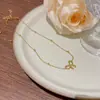 Joyería Transfronteriza Europea y Americana Moda y Exquisito Colgante Nicho Cadena Clavicular No Descolorante Oro de 18K Acero Titanio Accesorios de Collar para Mujer