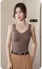 Chaleco térmico de encaje para otoño e invierno para mujer, con tejido cepillado de doble cara de grafeno, un diseño de copa fija incorporada, y se puede usar como capa exterior o como capa base