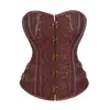 Novo Corset Colete de Palácio Cintura Fina com Fivela de Tigre Botão Frontal Estilo Steampunk Sexy Modelador de Barriga Top