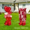Letrero para el jardín del Día de San Valentín con Corazón Rojo de Feliz San Valentín en forma de Caja de Regalo para Decoraciones de Fiesta Festiva en el Césped Exterior