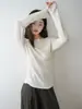 [Esencial y versátil] Suéter de punto redondo de lana Basulan 100% de hilo fino, 80 unidades, para mujer, una capa base adelgazante para otoño