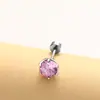 Nuevos Pendientes de Amazon Acero de Titanio 316 Pastel Redondo Circonita Brillante Aguja Fina Clavo para Hélice Auricular Clavo para Hélice Joyería para Piercings
