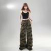 YC & American Retro Pantalones Holgados de Cintura Alta y Pierna Ancha Pantalones Acampanados Holgados de Cintura Baja Pantalones Casuales para Mujer y Pantalones Largos